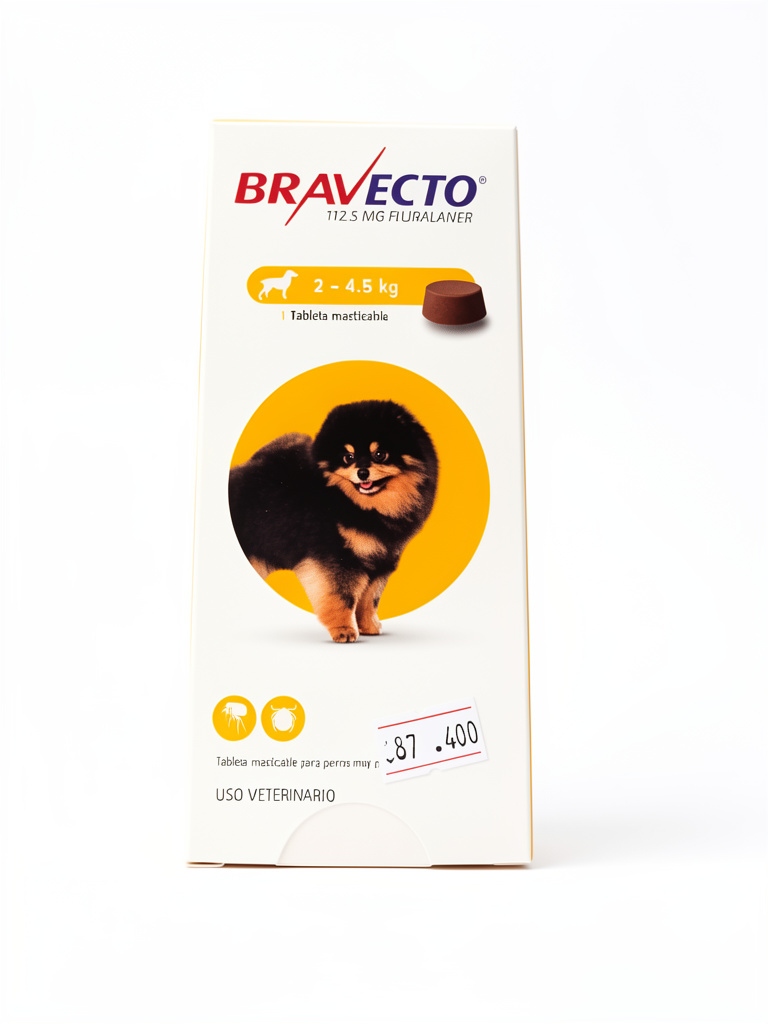 Bravecto 112.5 mg tabletas masticables perros 2-4.5 kg