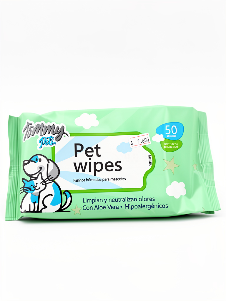 Tommy Pets Pet Wipes verdes