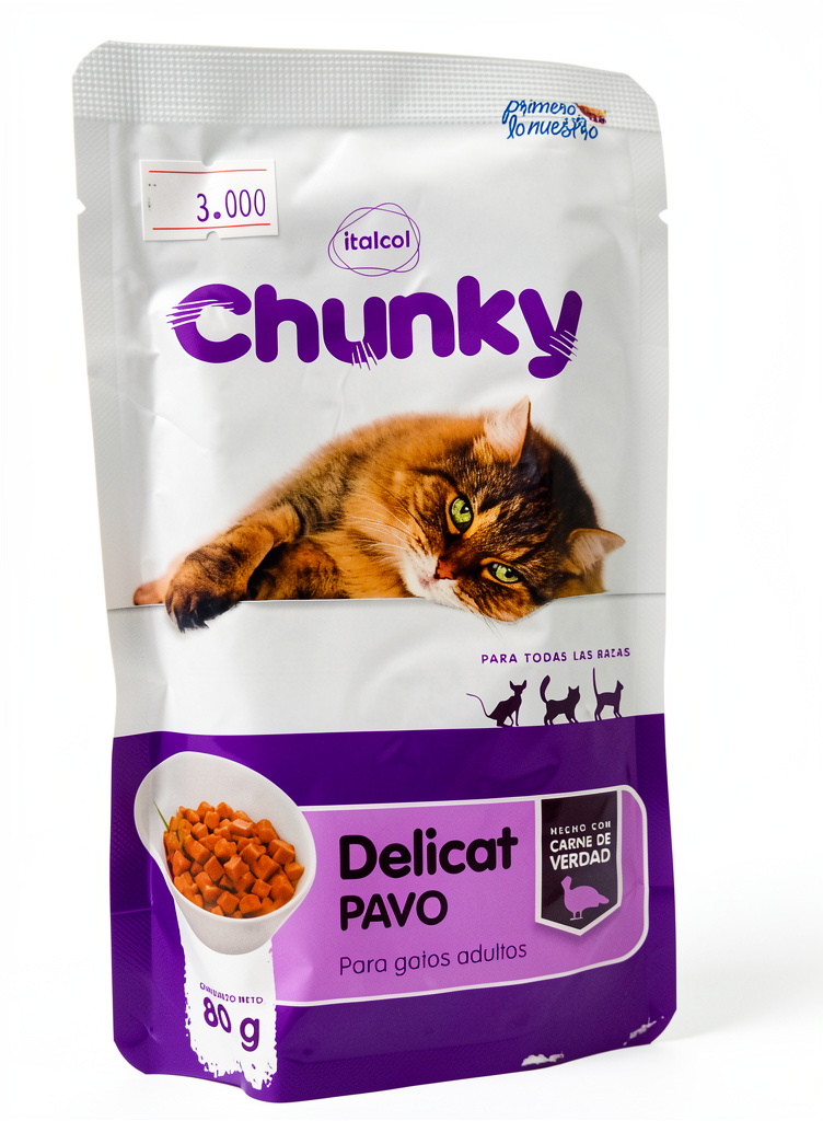 Chunky de pavo comida humeda