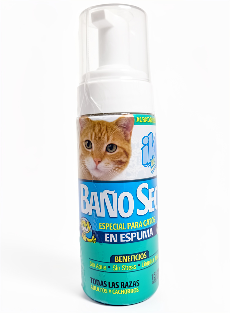 baño seco espumoso gato