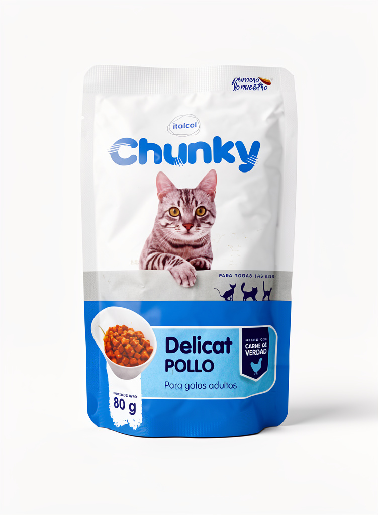 Chunky de pollo comida humeda