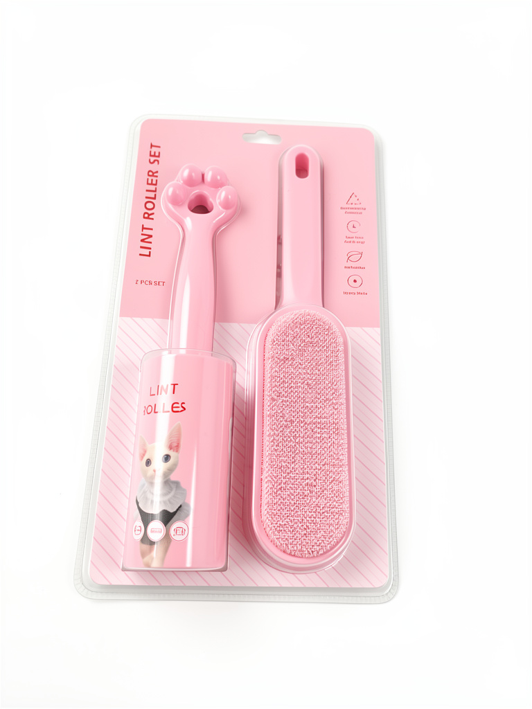 Limpia pelusas rosa set