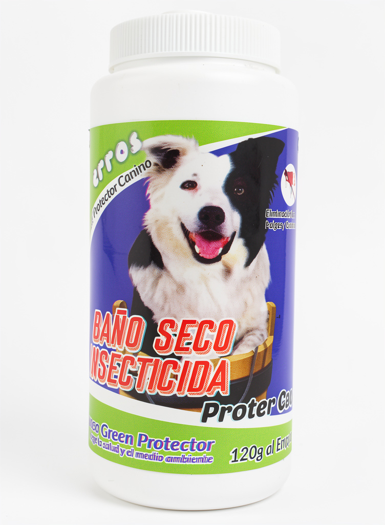 Baño seco insecticida perros