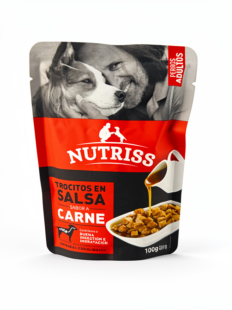 Nutriss trocitos en salsa carne perros adultos 100g