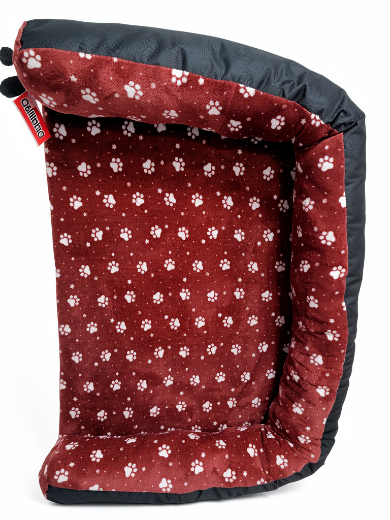 Cama para perro huellitas vino