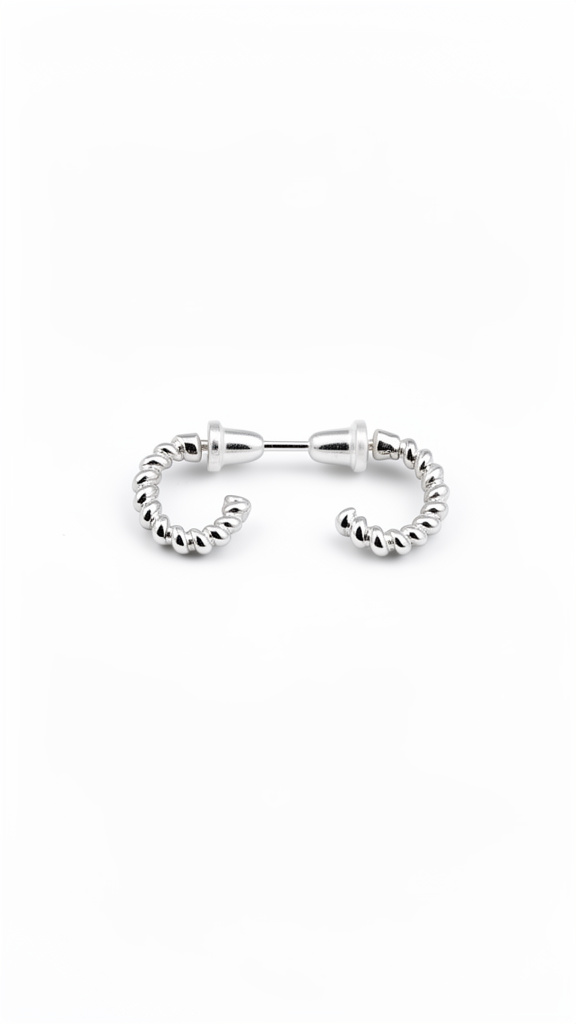 Aros Huggie Torzado Plateados