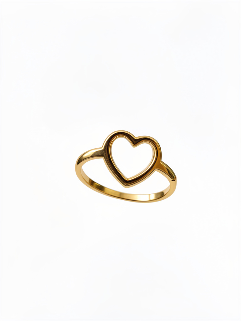 Anillo corazón silueta