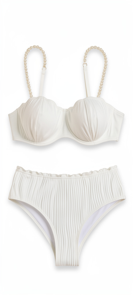 Bikini blanco perlas