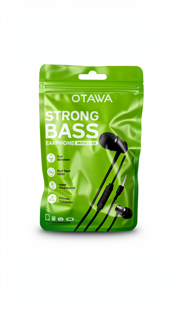 AURICULAR OTAWA BOLSA VERDE CON CABLE