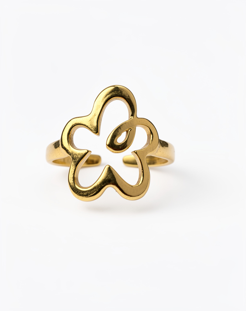 anillo flor dorada
