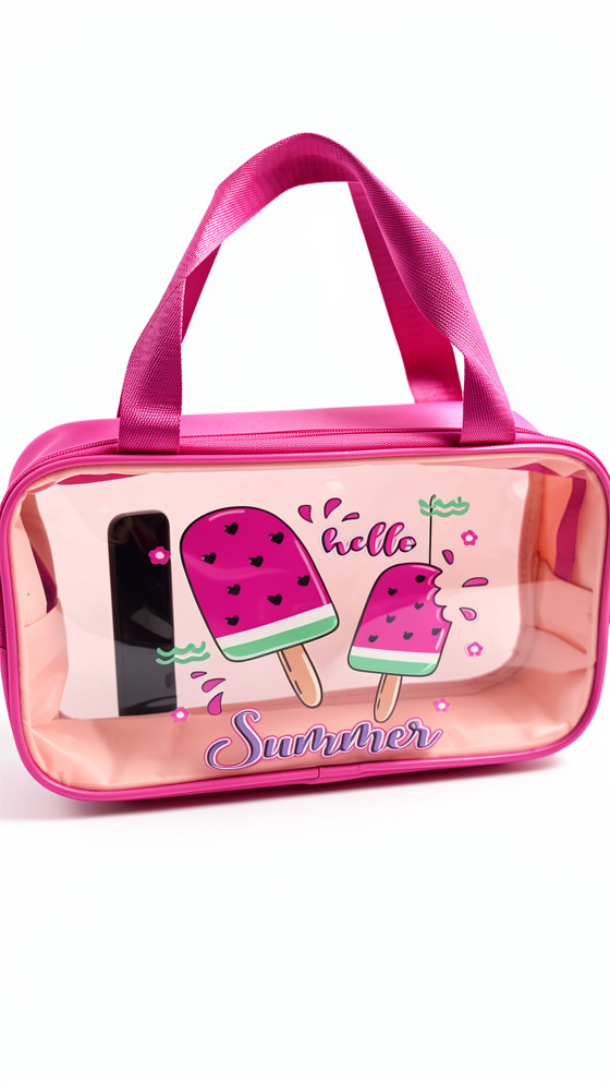 Cosmetiquera viajera fucsia tipo maleta