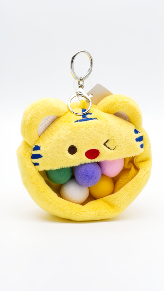 Monedero peluche gato amarillo