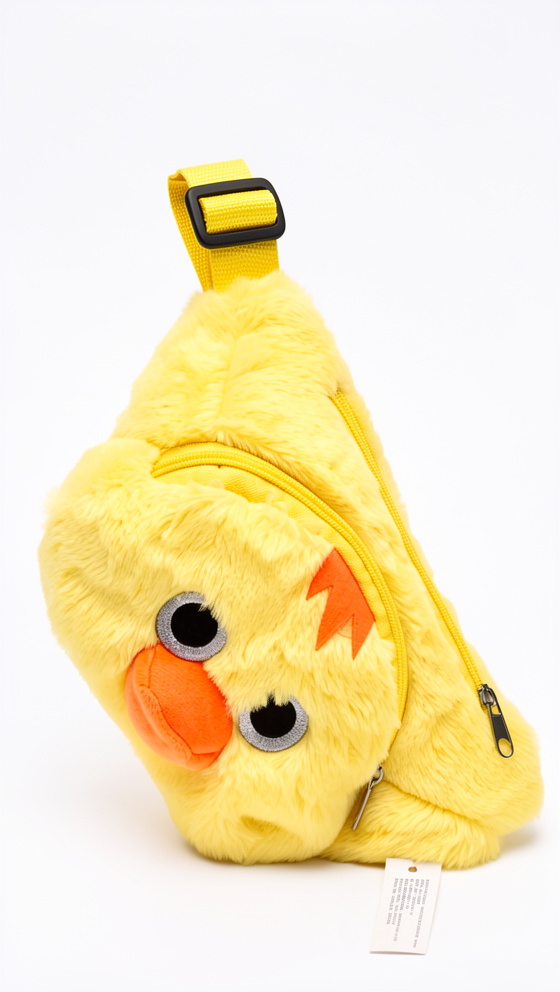 Riñonera de peluche-pollito y unicornio