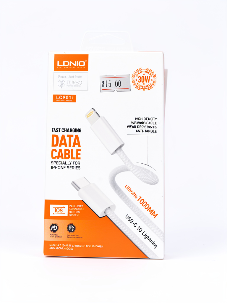 LDNIO cable blanco USB-C a Lightning