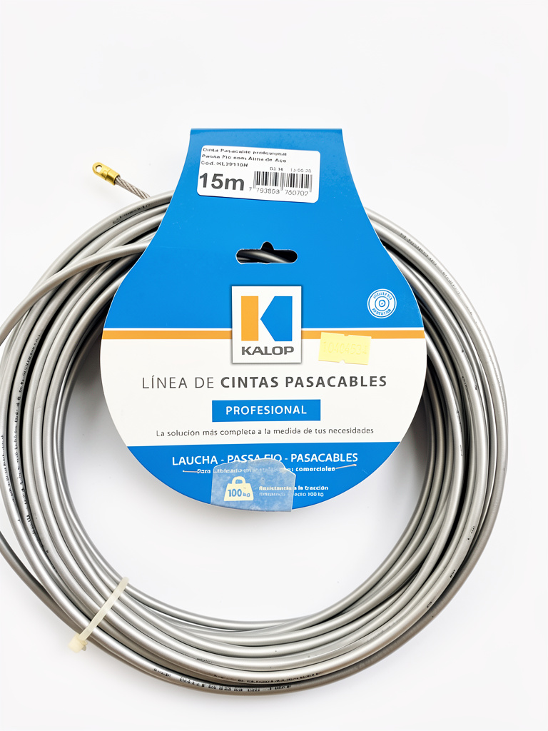 pasa cable acerado 15mt kalop