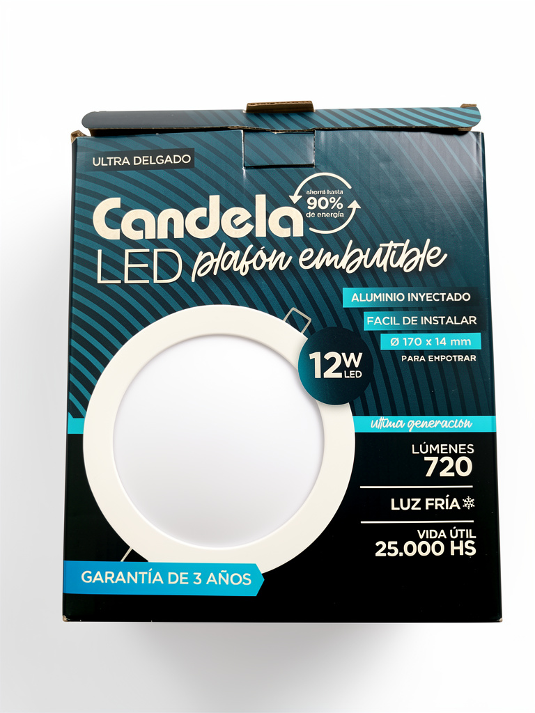 Plafon candela de embutir 12w