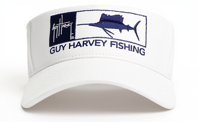Guy Harvey Visera bordada para hombre Blanca