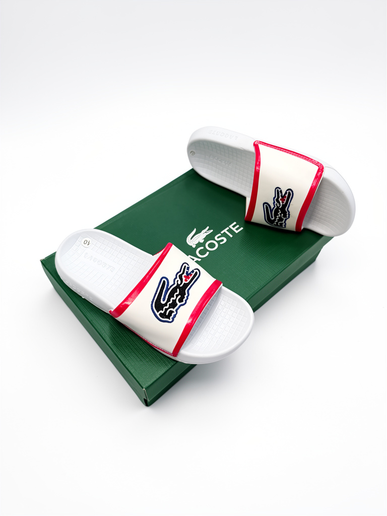 Chancletas Lacoste blancas