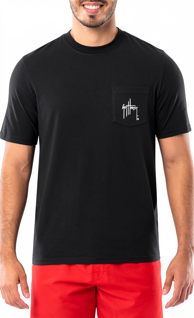 Guy Harvey Camiseta de manga corta con bolsillo para hombre de la colección Billfish
