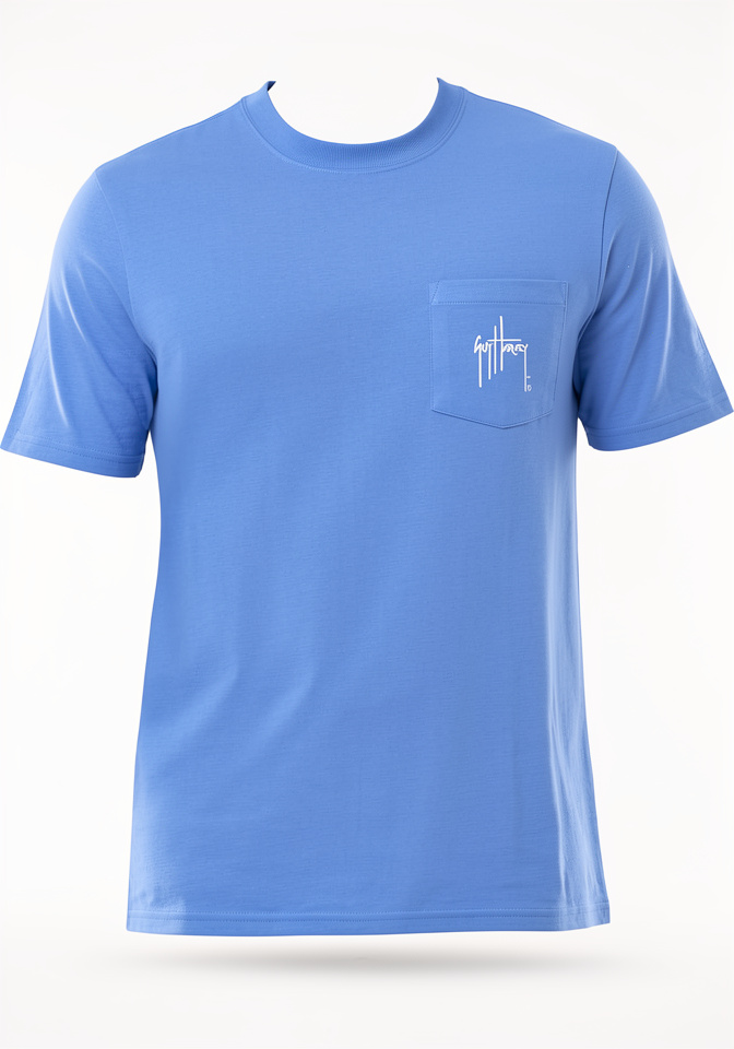 Guy Harvey Camiseta de manga corta con bolsillo para hombre de la colección Billfish, XL
