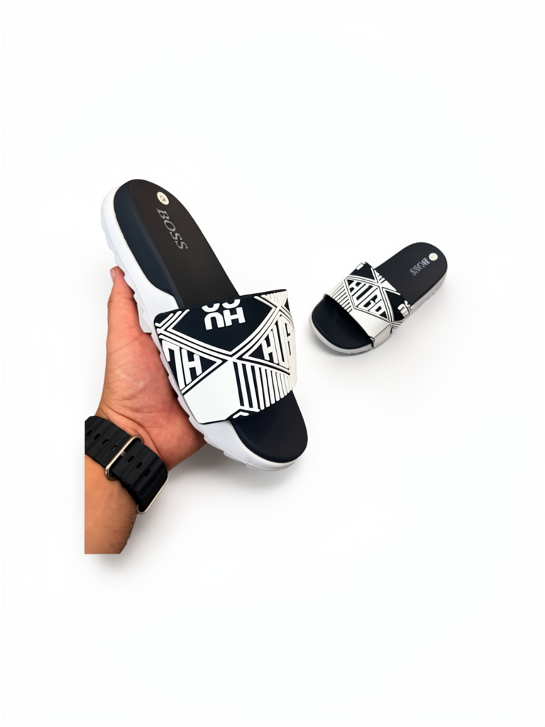 Chancleta Hugo Boss suela azul