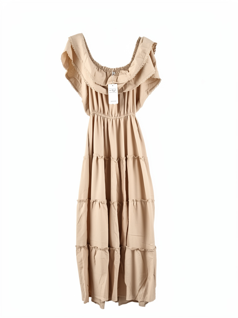 Vestido beige largo