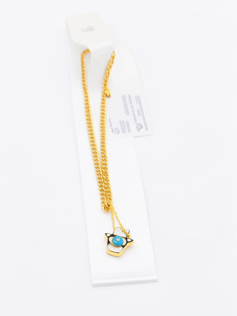 Collar dorado dije azul