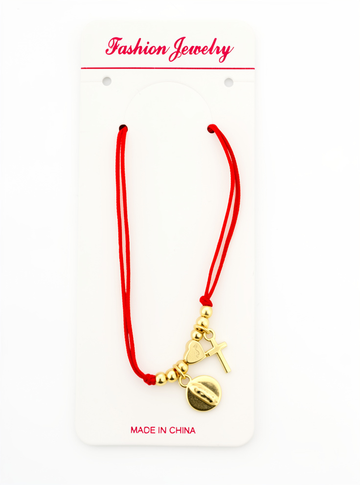 Pulsera ajustable Roja Dije de Cruz