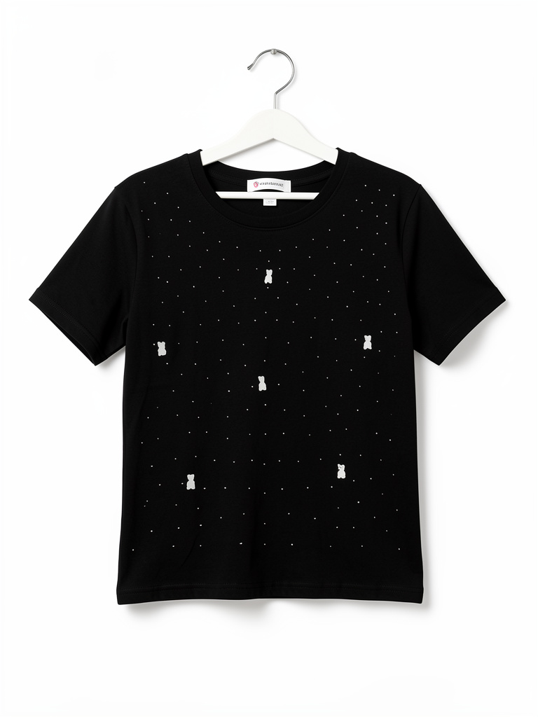 Blusa negra estampada