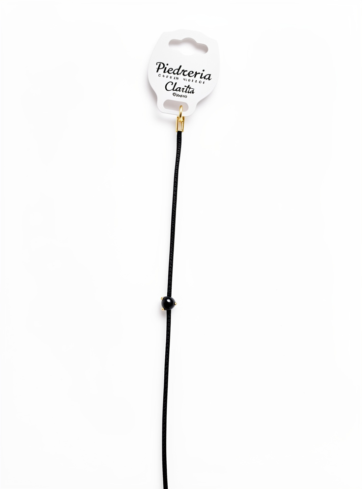 Pulsera Piedreria Clarita Corazon Negrro