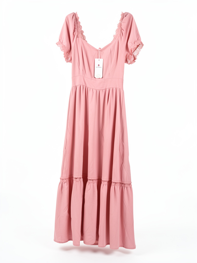 Vestido rosa largo