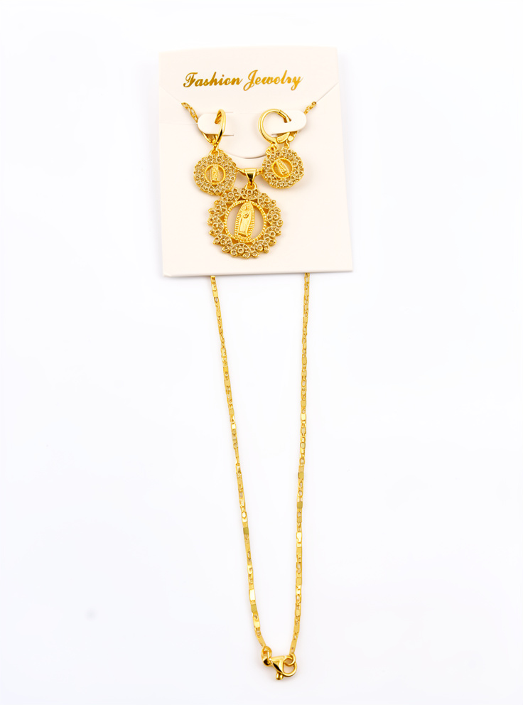 Set de Aritos Cadena Virgen de Guadalupe