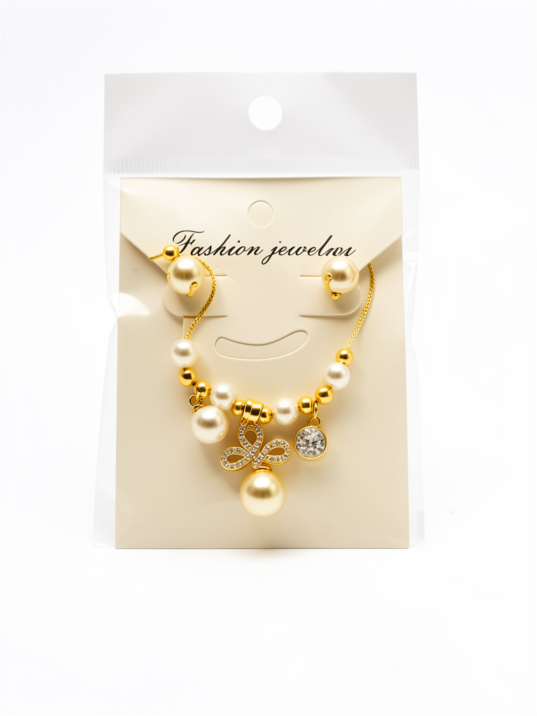 collar dorado perlas