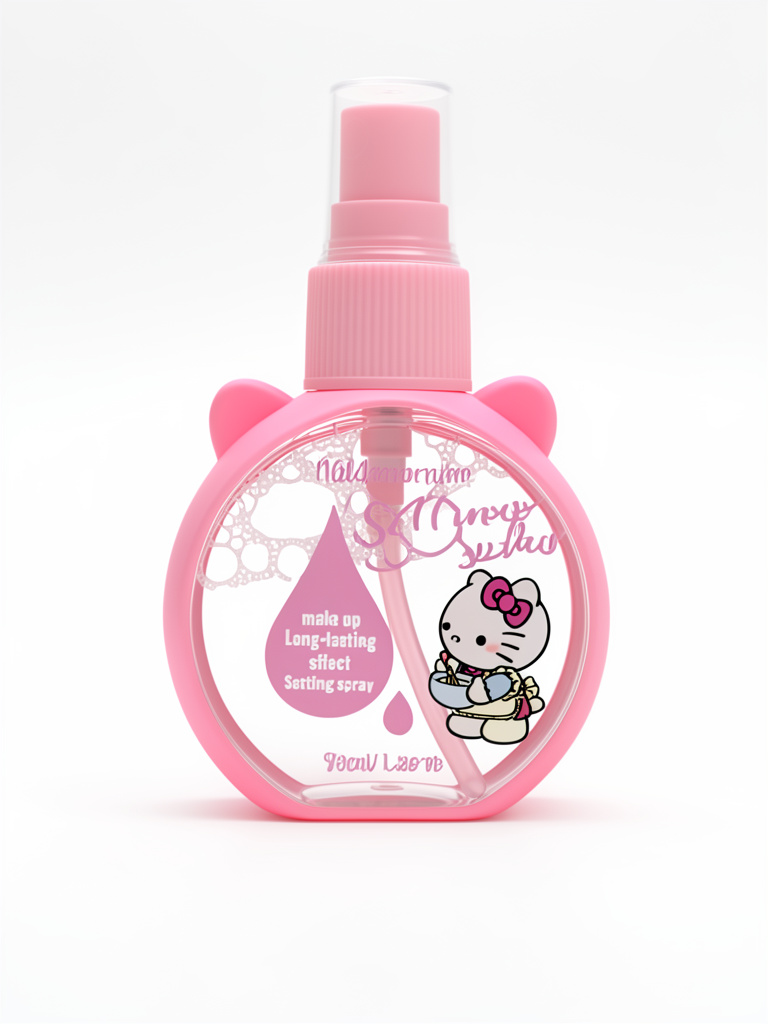 spray rosado fijador de maquillaje
