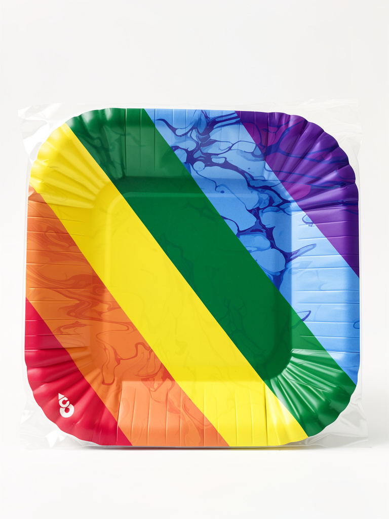 PLATO CUADRADO MULTICOLOR X8