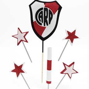 ADORNO TORTA RIVER CON 4 ESTRELLAS