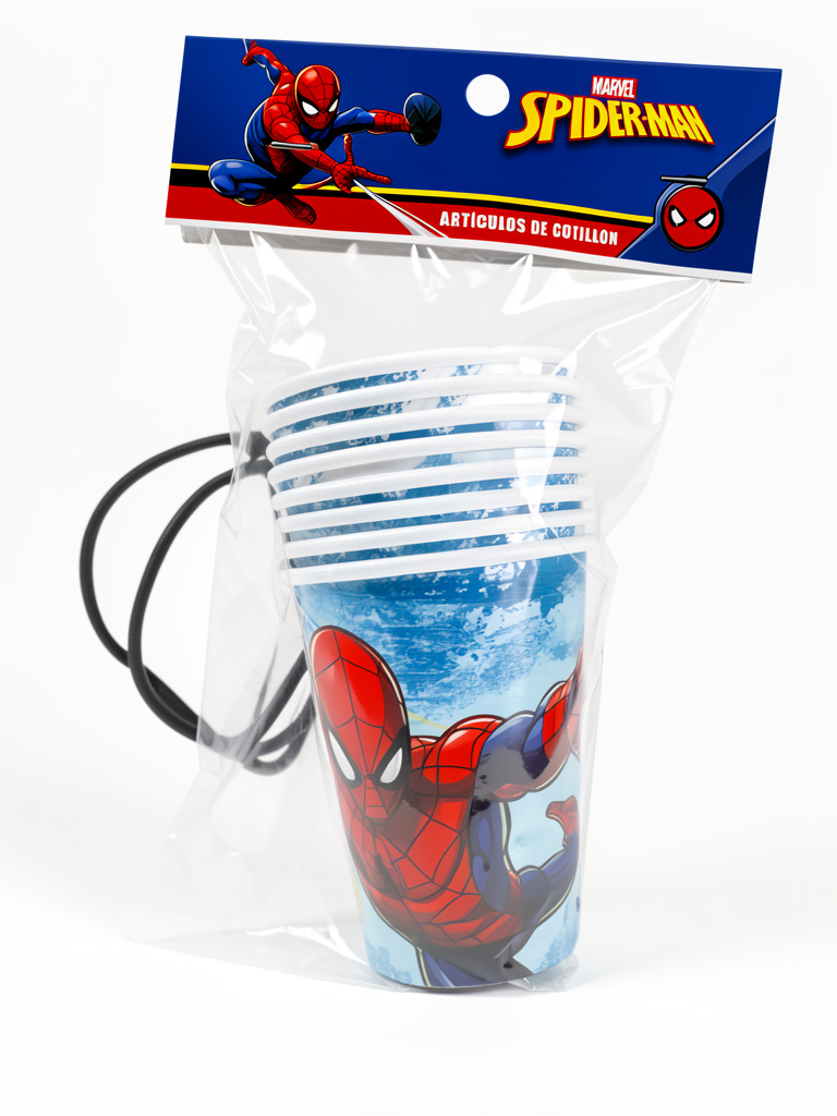 VASO POLIPAPEL SPIDERMAN X8