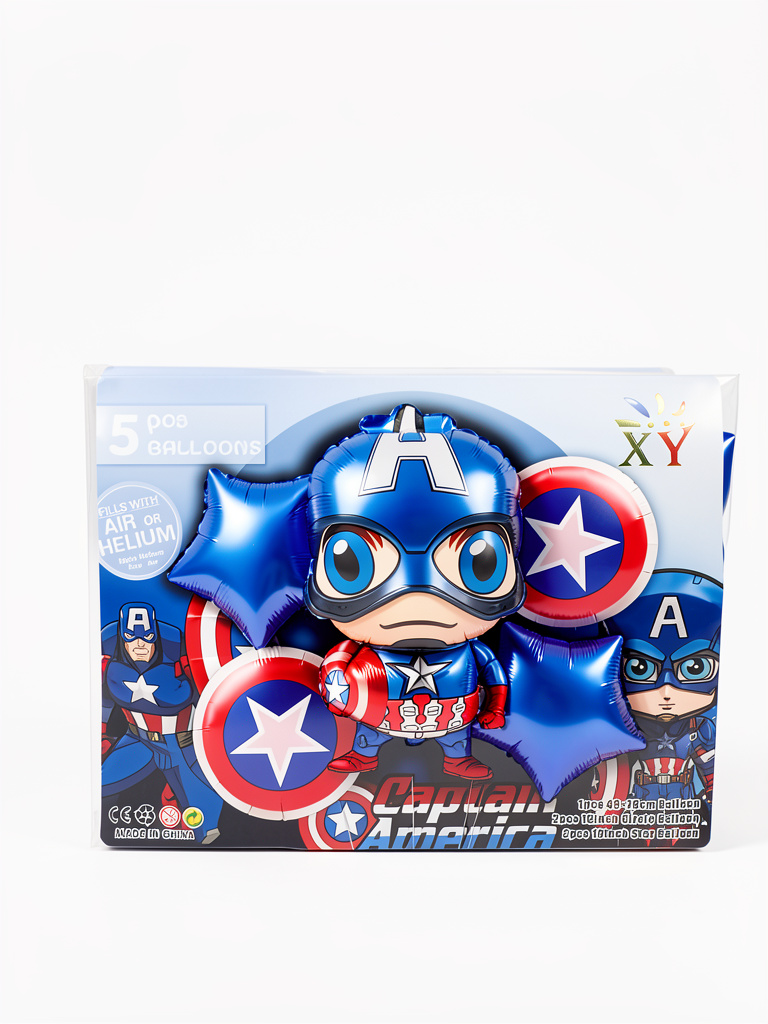 SET DE GLOBOS METALIZADO CAPITAN AMERICA