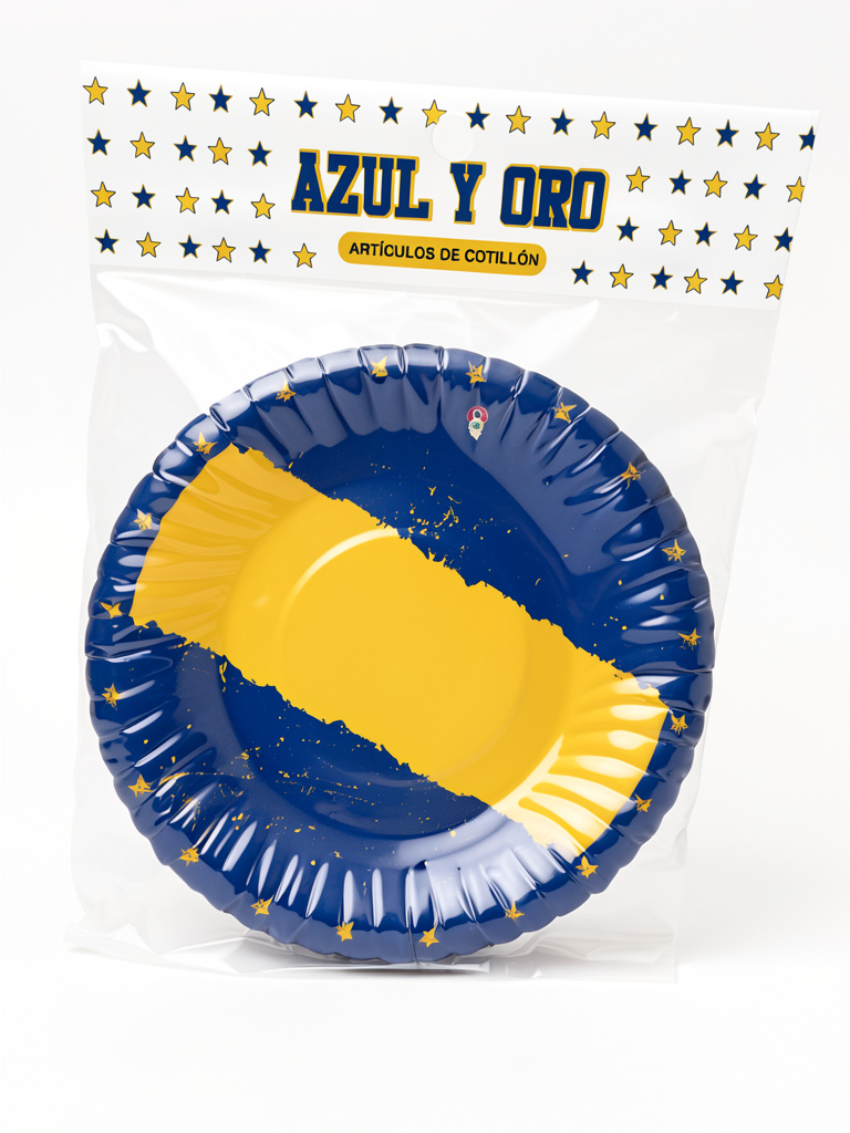 PLATO AZUL Y ORO X8