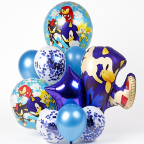 SET GLOBOS METALIZADOS Y LATEX SONIC X10