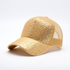 GORRA TRUCKER LENTEJUELAS ORO