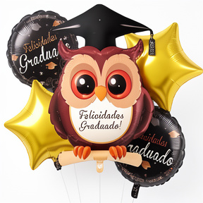 SET GLOBOS METALIZADOS FELICIDADES GRADUADO