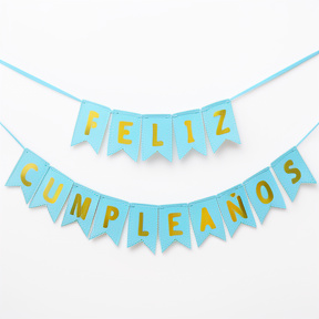 BANDERIN FELIZ CUMPLEAÑOS CELESTE PASTEL