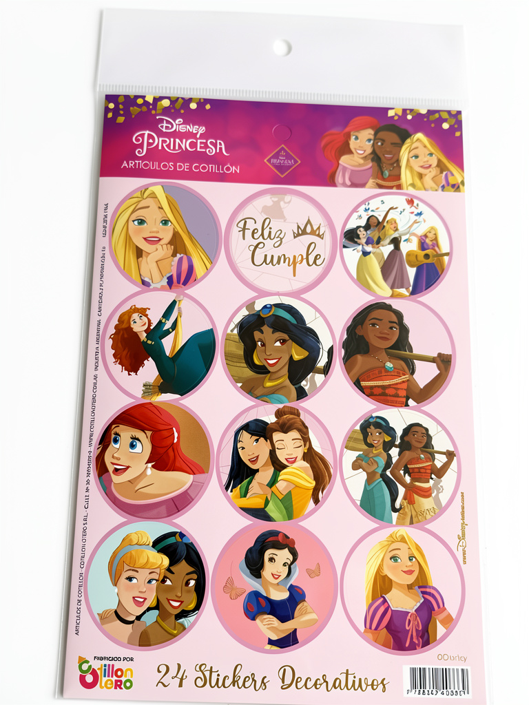 STICKERS AUTOADHESIVOS PRINCESAS X24