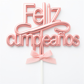 CAKE TOPPER FELIZ CUMPLEAÑOS ROSA GOLD