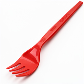 TENEDOR PLASTICO ROJO X20