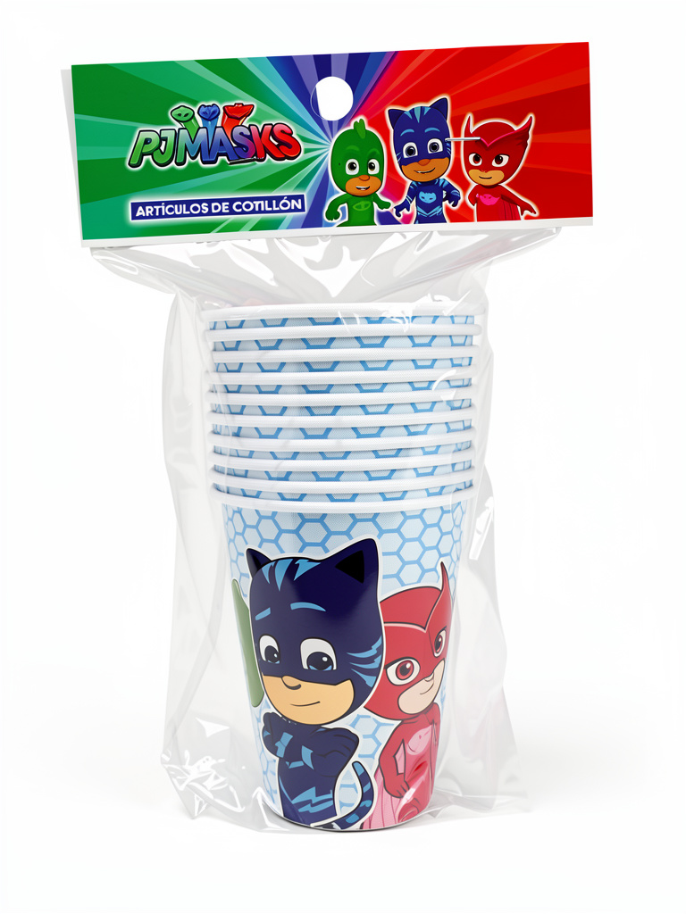VASO POLIPAPEL HEROES EN PIJAMA X10