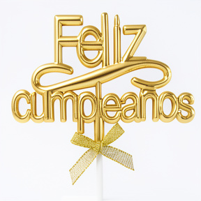 CAKE TOPPER FELIZ CUMPLEAÑOS ORO