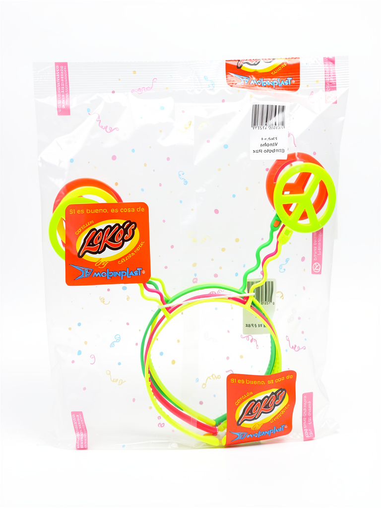 VINCHA RESORTE SIMBOLO PAZ FLUO X4