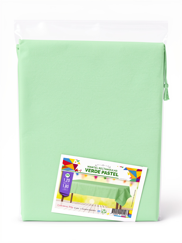 MANTEL FISELINA RECTANGULAR VERDE PASTEL